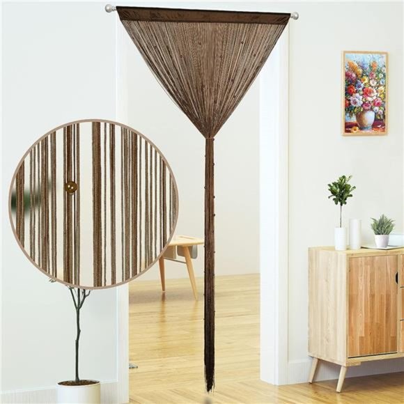 Beaded Curtain Door String Curtains for Doorways Tassels Beads Hanging Fringe - Picture 6 of 7